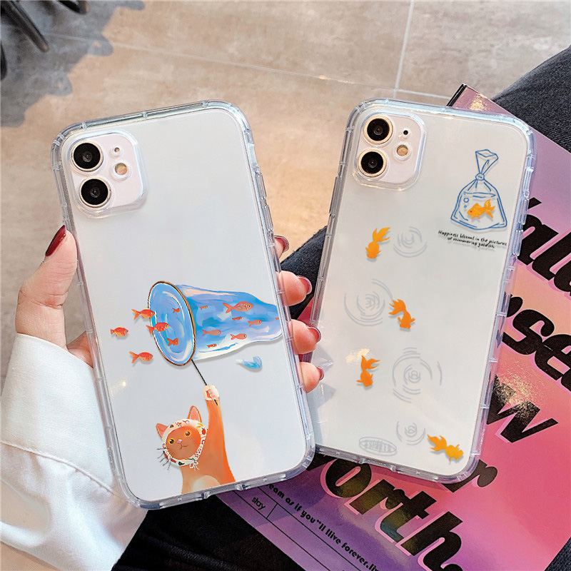 Apple Iphone 15 Pro Max - Прозрачный чехол для телефона Lovely Fishes