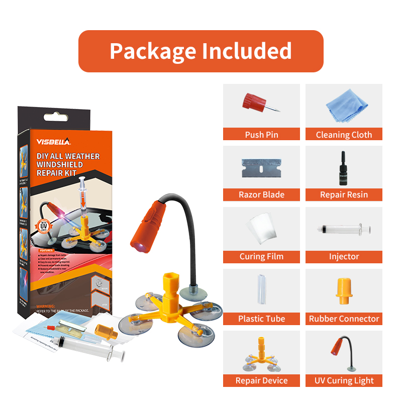 Liquid Uv Glue Kit - Комплект для ремонта ветрового стекла Visbella,