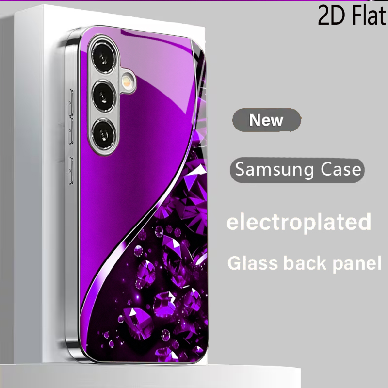 Samsung Galaxy A55 - Фиолетовый фон с драгоценными камнями для